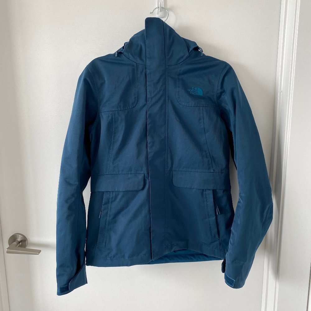 North Face Outdoor Shell Jacket Blue Size Small